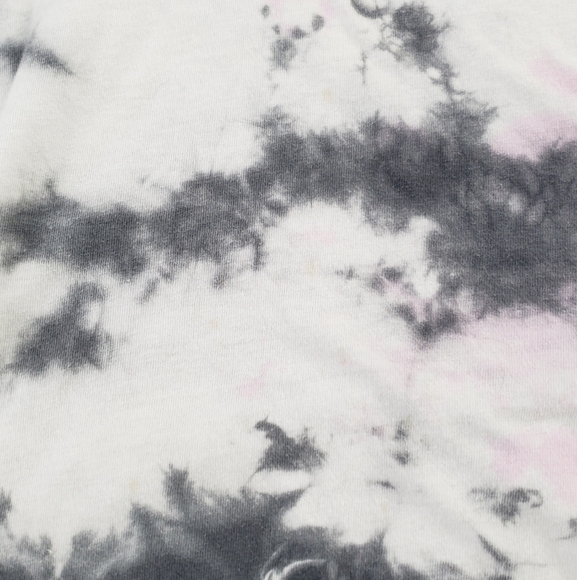 Gray and Black Long Sleeve Tie-Dye Tee with Crew Neck - Picture 3 of 6